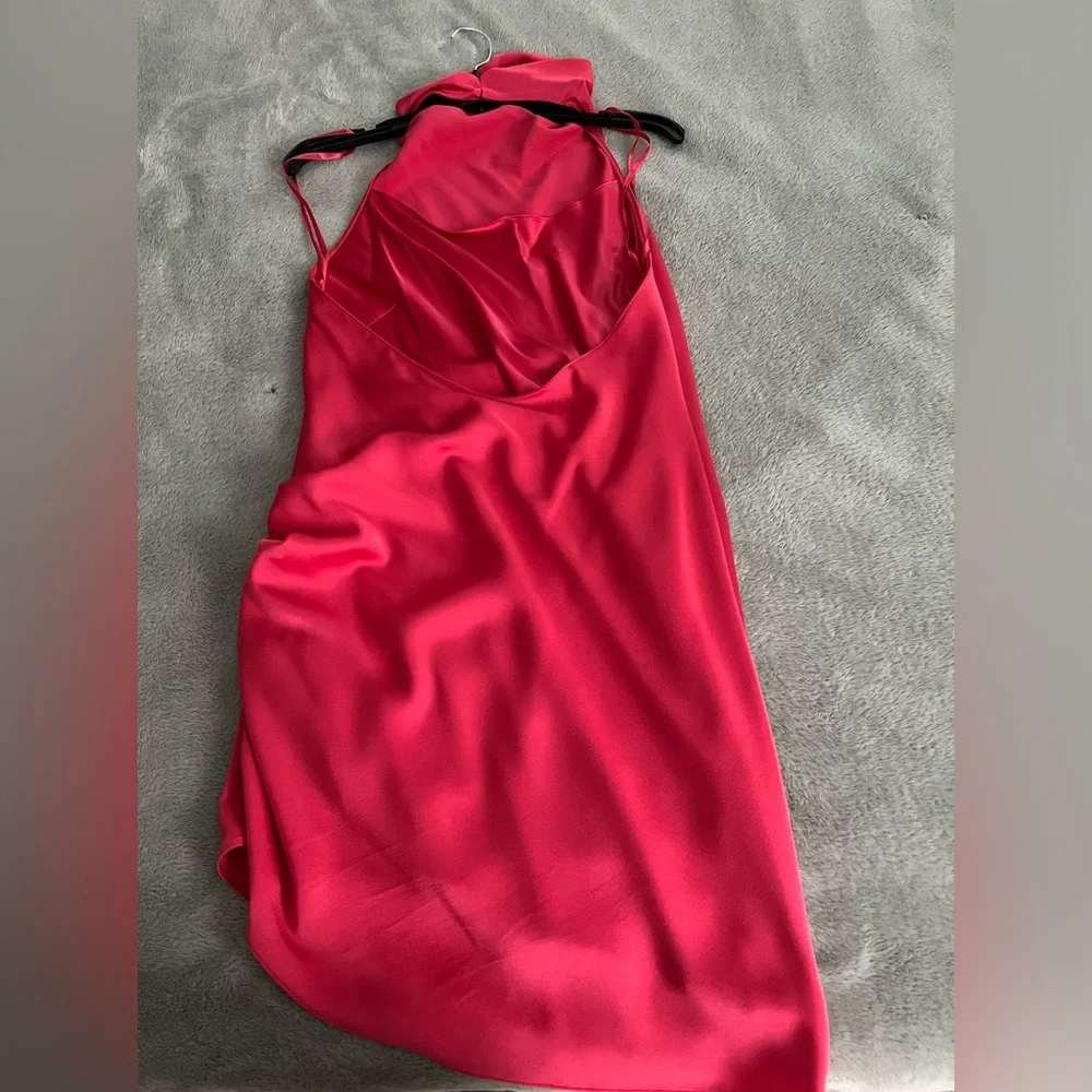 Coral Pink cowl neck backless dress. - Picture 3 of 5